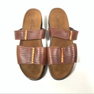 Naot Brown Leather Slip-On Sandals Like New